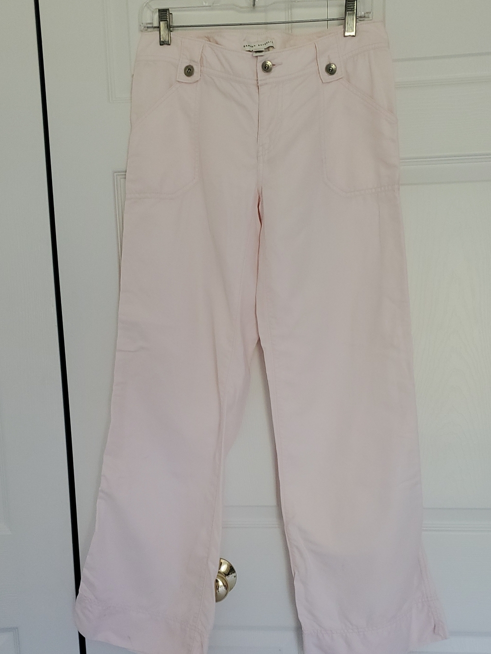 Pink Wide Leg Pants, Linen/Cotton Blend, Size 6, Banana Republic